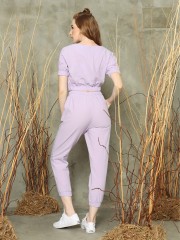 2-pieces set crop top and jogger pants