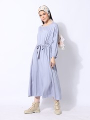 Waist Drawstring Maxi Dress