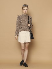 Side Edge Ruffles Printes Top