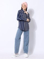 Stripes Combi Overlap Shirt