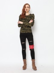 TM CAMO PUFF SLEEVES TEE