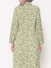 ANF Feather Print Shirt Midi Dress